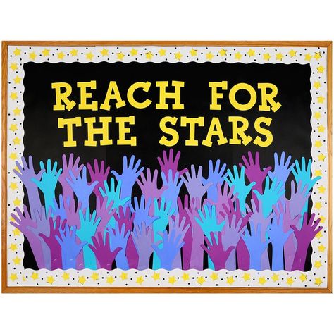 Reach For The Stars Bulletin Board, Deco Classroom, Daycare Graduation, Nurture Room, Graduation Bulletin Board, Star Themed Classroom, Star Bulletin Boards, Space Bulletin Boards, September Bulletin Boards