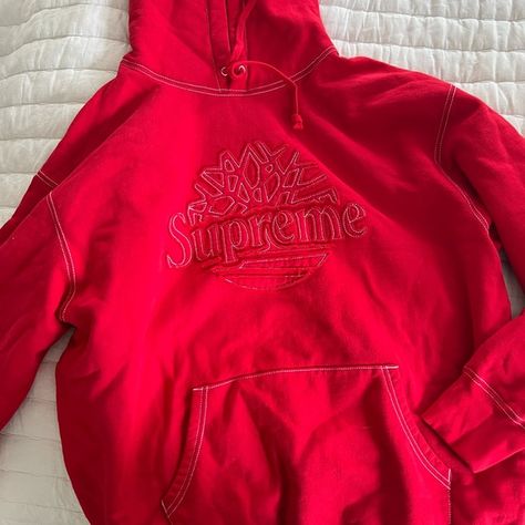 Supreme, Timberland red hoodie, size extra large brand new never been worn Supreme Timberland, Red Hoodie, Extra Large, Mens Shirts, Man Shop, Sweatshirts Hoodie, Brand New, Sweatshirts, Outfit Inspo