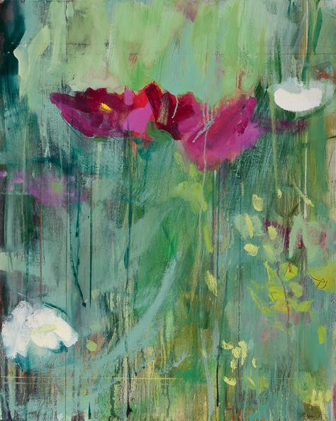 Garden Paint Ideas, Paintings Of Gardens, Abstract Painting Botanical, Abstract Garden Painting, Klimt Paintings Flowers, Impressionist Garden Paintings, Abstract Flower Garden Painting, Floral Art Paintings, Abstract Flower Art