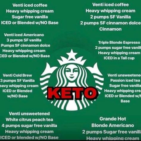 Low Carb Starbucks Drinks, Keto Beverages, Low Carb Starbucks, Starbucks Hacks, Healthy Starbucks Drinks, Low Carb Drinks, Healthy Starbucks, Cinnamon Dolce, Starting Keto Diet