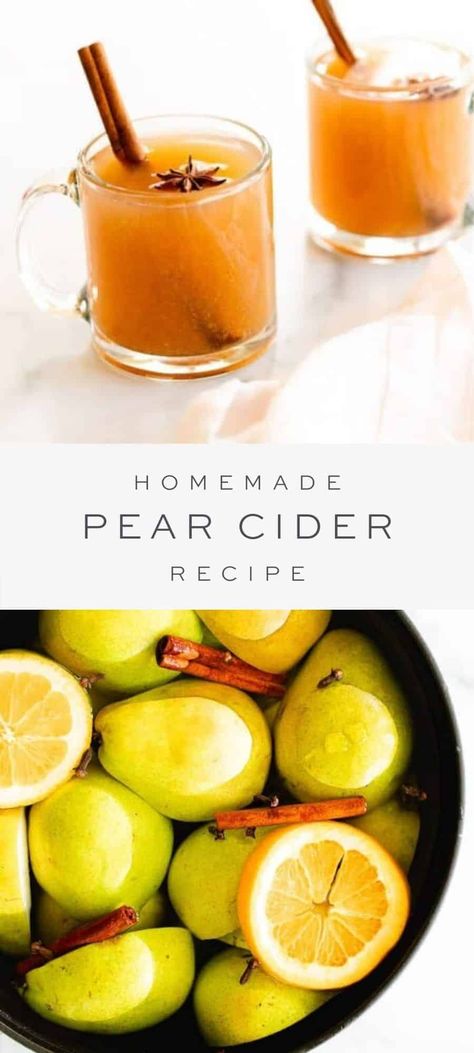 Pear Cider Recipe, Pear Drinks, Creative Drinks, Ripe Pears, Caramel Pears, Pear Cider, Creamy Cocktails, Apple Cider Recipe, Homemade Apple Cider