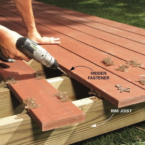 Backyard Decks: Build an Floating Deck (DIY) | Family Handyman Island Deck, Ground Level Deck, Deck Building Plans, Building A Floating Deck, Entertaining Deck, Laying Decking, Balkon Decor, Floating Deck, Wooden Deck