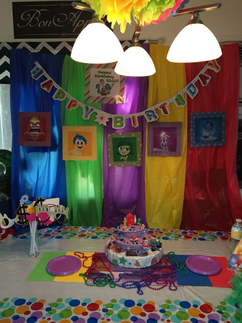 Diy Inside Out Decorations, Inside Out Birthday Party Decorations, Inside Out Party Decorations, Inside Out 2 Birthday Party, Inside Out Theme Party, Inside Out Decorations, Inside Out Party, Inside Out Birthday Party, Inside Out Party Ideas