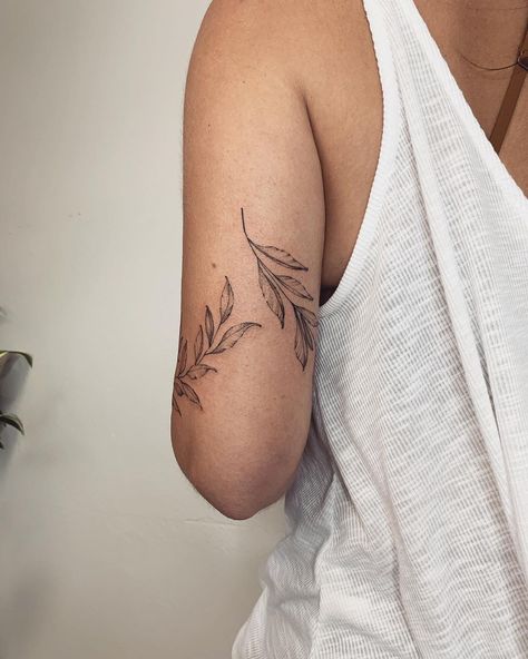 Wrap Around Willow Tattoo, Greenery Arm Wrap Tattoo, Willow Tree Vines Tattoo, Willow Branch Tattoo Arm, Willow Tattoo Branch, Weeping Willow Branch Tattoo, Willow Tree Leaves Tattoo, Willow Tattoo Ideas, Willow Leaves Tattoo