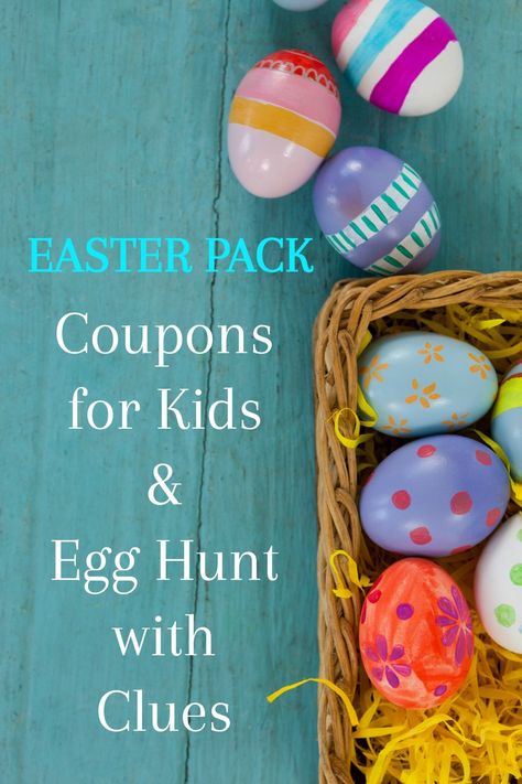 Easter activities for teens and kids No Candy Easter Basket, Easter Teens, Easter Coupons, Coupons For Kids, Easter Egg Hunt Clues, Egg Stuffers, Candy Easter Basket, Easter Basket Ideas, Easter Hunt