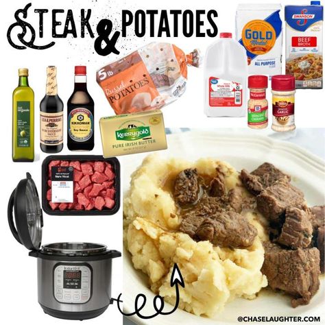 Instant Pot Steak and Potatoes - Chase Laughter Instapot Steak Bites And Potatoes, Steak And Potatoes In Instant Pot, Insta Pot Steak And Potatoes, Instant Pot Steak And Potatoes, Garlic Butter Steak And Potatoes Instant Pot, Steak And Potatoes Pressure Cooker, Steak Bites Instant Pot, Garlic Butter Herb Steak Bites With Potatoes Instant Pot, Steak Bites And Potatoes