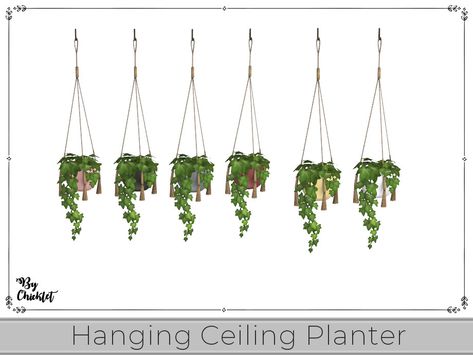 The Sims Resource - Plant Lover Ceiling Plant with Tassels Sims 4 Cc Hanging Plants Patreon, Sims 4 Cc Hanging Plants, Sims 4 Hanging Plants, Mid Century Modern Planter, Aesthetic Places, Sims Building, Floor Plants, Planter Table, Modern Planters