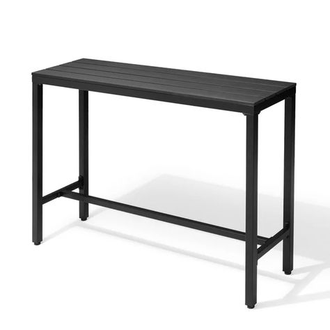 Pellebant Outdoor Bar Table Rectangle Metal Patio Counter Height Table,Black - Walmart.com Outdoor Bar Height Table, Dining Table Rectangle, Console Table Entryway, Outdoor Bar Table, Bar Height Table, Height Table, Outdoor Living Patio, Patio Dining Table, Counter Height Table