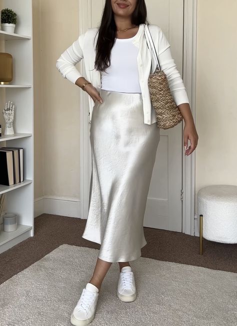 Silver Slip Skirt, Grey Silk Skirt Outfit, Champagne Silk Skirt Outfit, Champagne Skirt Outfit, Champagne Silk Skirt, Grey Silk Skirt, Champagne Skirt, Silk Skirt Outfit, Wardrobe Designs