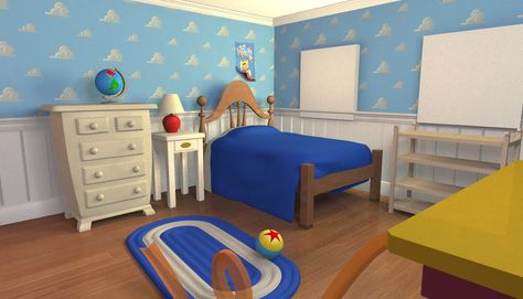 If I ever have a son, his room will look like Andy's on Toy Story! Living the dream! :) Andys Room Toy Story, Andy Toy Story, Toy Story Bedroom, Toy Story Nursery, Andys Room, Toy Story Room, Disney Bedrooms, Bedroom Toys, Disney Rooms