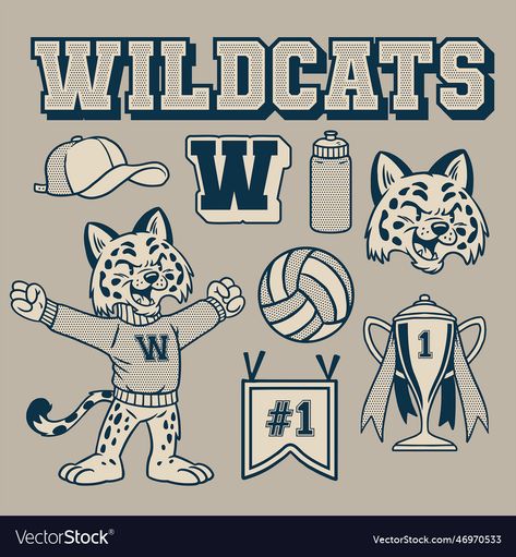 Wildcat Mascot, Mascot Illustration, Logo Style, Library Ideas, Drawing Videos, School Mascot, Fashion Logo, Logo Inspiration, Wild Cats