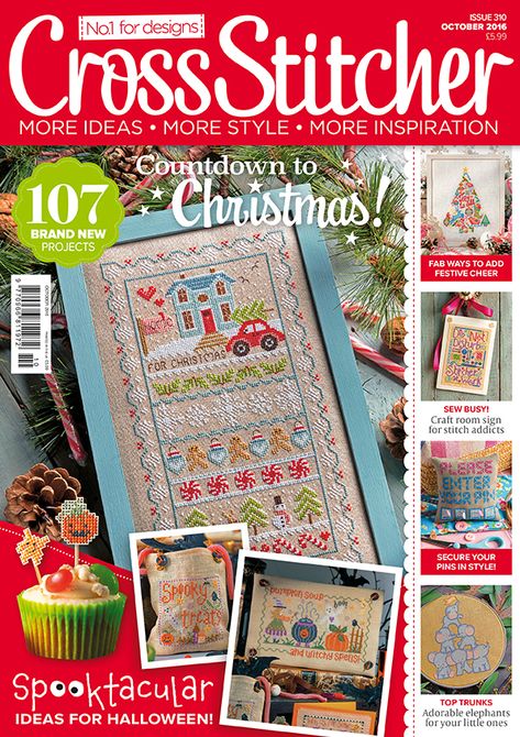 Cross Stitcher Magazine issue 310, October 2016 Cross Stitch Tutorial, Cross Stitch Magazines, Cross Stitch Collection, Winter Cross Stitch, Cross Stitch Tree, Cross Stitch Books, Diy Cross Stitch, Cross Designs, Christmas Cross Stitch