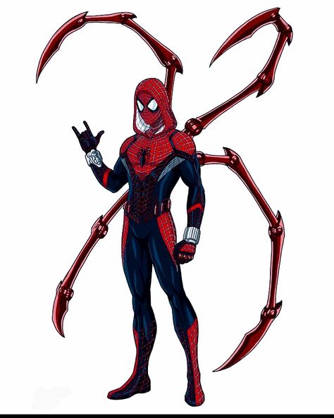 New Spiderman Suit, Spider Man Custom, Iron Spider Suit, Noir Spiderman, Marvel Universe Art, Spiderman Fanart, Spiderman Tattoo, Spiderman Comic Art, Phil Cho