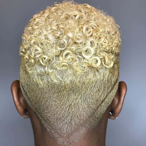 25 Bold Fade Hairstyles for Women to Copy in 2023 Short Blonde Fade Black Women, Natural Blonde Pixie, Platinum Blonde Finger Waves, Honey Blonde Finger Waves On Black Women, Short Blonde Pixie Black Women, Black Women Short Haircut Fade Designs, Short Blonde Fingerwaves Black Women, Short Thick Wavy Hair, Fade Haircut Women