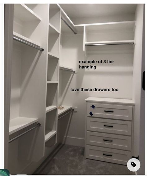 Closet Design L Shape Layout, Long Narrow Closet System, Small Cute Closet Ideas, Ikea Songesand Closet, Small L Shaped Closet Designs, Before And After Closet Organization, Closet System Walk In, Simple Small Closet Ideas, Master Closet Design Narrow