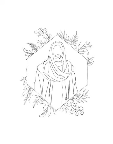 Jesus Christ Portrait Line Art - Etsy Line Pictures Art, Lds Sketches, Christian Line Art Drawings, Bible Line Art, Christian Drawings Inspiration, Jesus Outline, Catholic Drawings, Jesus Line Art, Christ Drawing