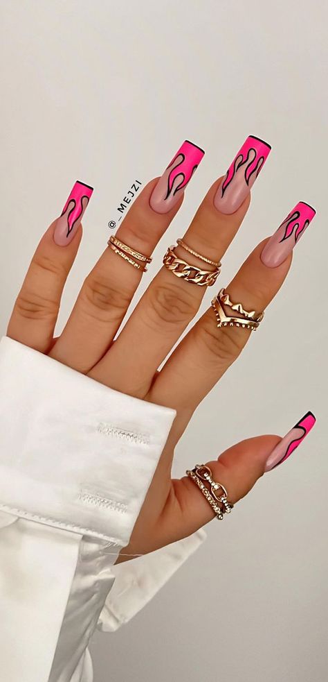 hot pink hot flame tip nails, nail colours summer 2022, summer nails, nail colours 2022, nail colors, summer nail colours 2022, summer nail designs, nail color ideas, summer nail colors for dark skin, summer nail ideas, trending nail colors Nail Hot Trend 2022, Summer Flame Nails, Hot Nails Trends 2023 Summer, Hot Nails Trends 2022, Flame Tip Nails, Hot Pink Flame Nails, Hot Nails Trends 2023, Hot Pink Nail Ideas Summer, Flame Nail Designs