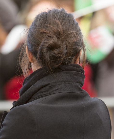 Meghan Markle Broke Royal Protocol With Her Hairstyle Again Black Velvet Boots, Cardiff Castle, Meghan Markle Style, Velvet Boots, Hair Pulling, Isabel Ii, Royal Engagement, Cardiff, Royal Fashion