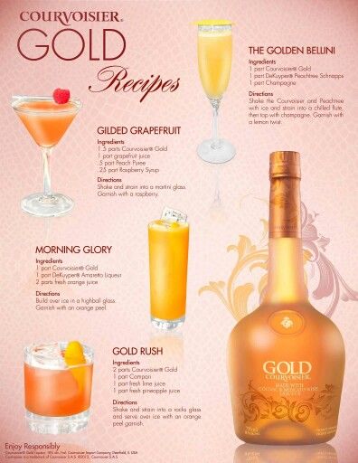 Courvoisier Gold! Party Drinks Alcohol, Peach Puree, Mixed Drinks Recipes, Food T, Mardi Gras Party, Grapefruit Juice, Schnapps, Drink Up, Dessert Drinks