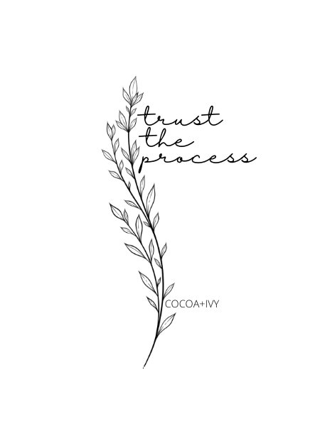 A cute digital print that you can put up in your home to remind yourself that life is a journey and that you should trust the process. Motivational quote, inspiration quote, digital art, digital print Tattoos About Success, Trust The Process Quotes Tattoo, Self Growth Tattoo Ideas Quotes, Life Journey Tattoo Ideas, Grow Tattoo Ideas, Still Growing Tattoos For Women, Trust The Timing Tattoo, Trust The Journey Tattoo, Life Is A Journey Tattoo