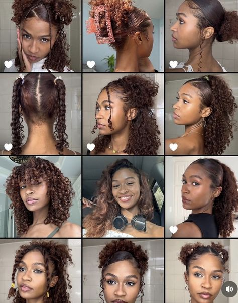 Curly Cute Hairstyles Natural Curls, Baddie Hair Styles Curly, Short Hair Braids Hairstyles, Curly Space Buns Black Women, Curly Hairstyles Short Hair Black Women, Cute Curly Hairstyles For Black Women, Short 3c Hairstyles, Natural Hairstyles For Black Women Curly, Natural Quick Hairstyles For Black Women