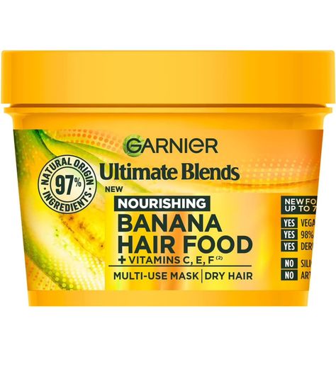 Banana Shampoo, Dry Hair Mask, Banana Hair Mask, Banana For Hair, Vitamin F, Vegan Hair, Super Food, Super Hair, Hair Food