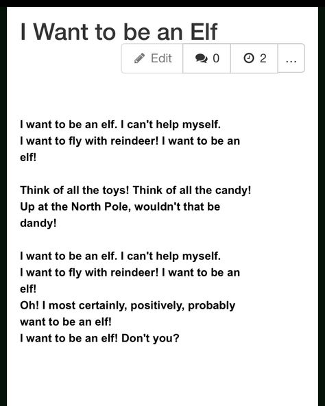 I want to be an Elf - Lyrics Second Elf Introduction, Why Weren't You At Elf Practice, Holiday Concert Ideas, Elf Quotes Movie, Elf Song, Where Are You Christmas Lyrics, Let’s Take An Elfie, Christmas Concert Ideas, Christmas Concert