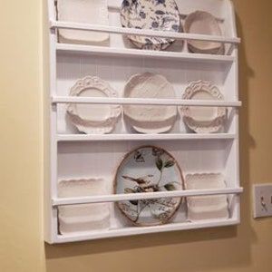 Wall Plate Rack, Tablet Charging Station, Hanging Bookshelf, Plate Rack Wall, County Kitchen, Hanging Bookshelves, Bookshelf Wall, Plate Shelves, Dish Display