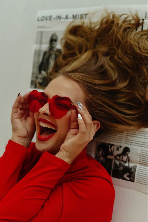 Valentine’s Day Vintage Photoshoot, Valentine’s Day Solo Photoshoot, Fashion Photo Aesthetic, Valentines Foto Shoot, Valentines Self Love Photoshoot, Valentine’s Day Self Portraits, Heart Glasses Photoshoot, Valentines Hair Photoshoot, Galentines Aesthetic Photoshoot