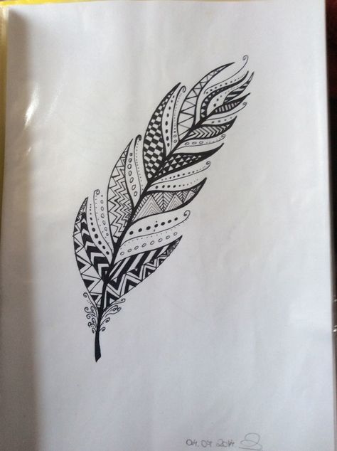 Aztec feather Aztec Arrow Tattoo, Aztec Feather Tattoo, Native American Feathers Drawing, Two Feathers Tattoo Native American, Feathered Serpent Aztec, Native American Tattoos, Feather Tattoo, Feather Pattern, Friend Tattoos