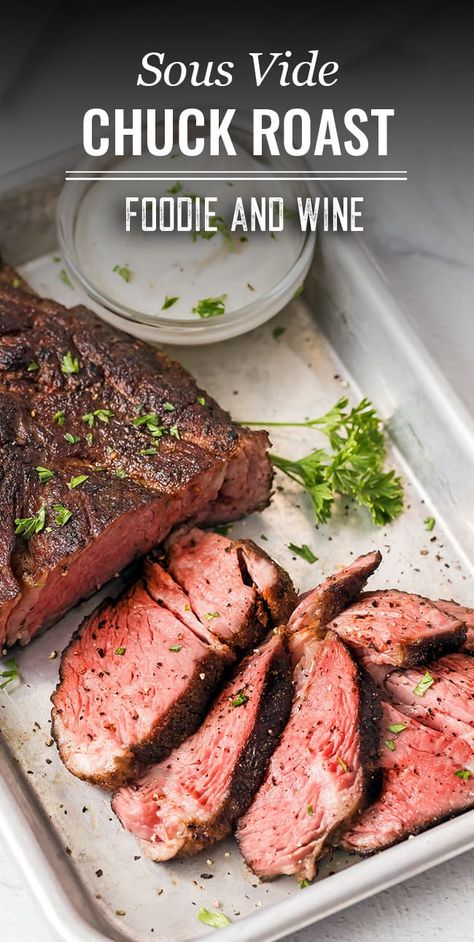 Sous Vide Chuck Roast Recipe, Sous Vide Chuck Roast, Smoked Beef Roast, Beef Shoulder Roast, Chuck Roast Recipe, Beef Au Jus, Smoked Chuck Roast, Steak Rub, Chuck Roast Recipes