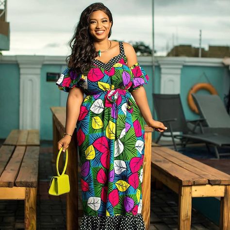 120 Latest Ankara Style Designs For 2020 (Updated) | ThriveNaija Cold Shoulder Dress Casual, Latest Ankara Style, Beautiful Ankara Styles, Trendy Ankara Styles, Conservative Fashion, Gown Fashion, Long Gowns, Latest Ankara, Latest Ankara Styles