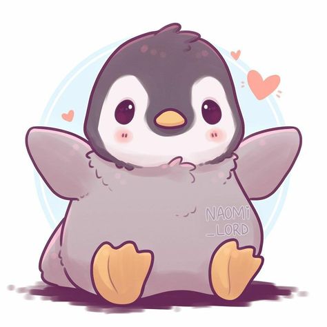 Pinguin Illustration, Cute Penguin Cartoon, Flamingo Illustration, Penguin Cartoon, Penguin Drawing, Art Kawaii, Cute Kawaii Animals, 강아지 그림