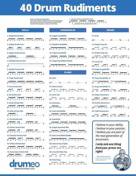 Learning Drums, Drum Rudiments, Music Facts, Drum Practice, Popular Piano Sheet Music, Learn Drums, Drum Tuning, Music Theory Lessons, Drum Patterns