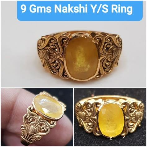 Stone Ring Design For Men, Ring Latest Design, Ring Design For Men, Pukhraj Ring, Gents Rings, Yellow Stone Ring, Latest Gold Ring Designs, Stone Ring Design, Yellow Stone Rings