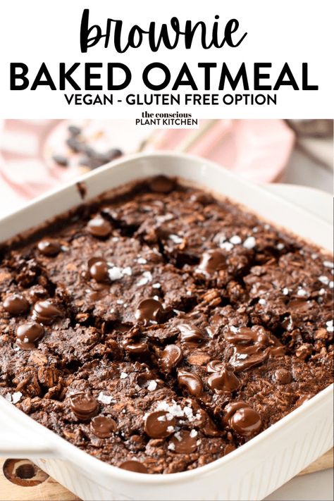 Baked Brownie Oatmeal, Brownie Oatmeal, Brownie Baked Oatmeal, Chocolate Baked Oatmeal, Easy Oatmeal Recipes, Baked Oatmeal Recipe, Protein Baking, Baked Oatmeal Recipes, Easy Oatmeal