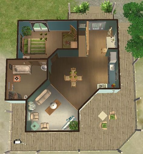 Mod The Sims - Victorian Beach Bungalo - Beach Lot Sims 3 Beach House, Sims Victorian, Hotel House, Seaside House, Sims Building, Sims House Plans, Corner House, Wrap Around Porch, Artistic Style