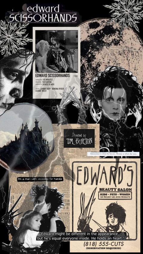 #johnnydepp #edwardscissorhands 🖤 Edward Scissorhands Wallpaper Aesthetic, Johnny Depp And Winona, Edward Scissor, Tim Burton Characters, Tim Burton Style, Tim Burton Art, Tim Burton Films, Tim Burton Movie, Witchy Wallpaper