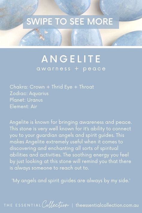 Angelite Crystal Meaning, Crystal Meanings Charts, Aquarius Planet, Angelite Crystal, Cute Galaxy Wallpaper, Palm Stones, Crystals Healing Properties, Crystal Healing Stones, Crystal Magic