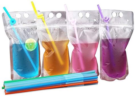 Amazon.com: 50 Pack Disposable Plastic Drink Pouches Bags 17oz with Straws,5 by 9 Inches 8mil: Health & Personal Care Drink Pouches, Drink Bag, Freeze Pops, Drink Containers, Plastic Pouch, Drink Straw, Bag Stand, Lemonade Stand, Iced Drinks