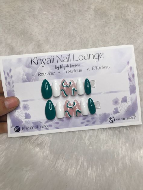 Press On Nails Card Design, Nails Cards, Shell Nails, Business Nails, Nail Art Diy Easy, Nail Tip Designs, Nail Design Video, Insta Captions, Subtle Nails