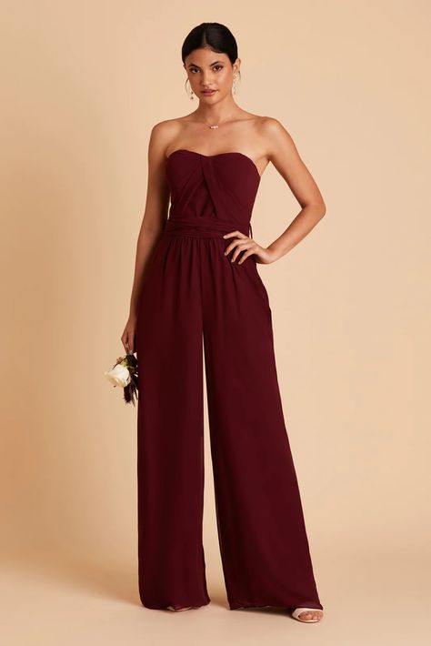 Wedding Jumpsuits | Birdy Grey Berry Bridesmaid Dresses, Convertible Jumpsuit, Wedding Jumpsuits, Bridesmaid Suits, Bridesmaids Jumpsuits, Bridesmaid Dress Chiffon, Formal Dress Code, Modern Bridesmaid, Tuxedo Women