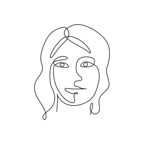 Face One Line Drawing, Line Drawing Portrait, Abstract Woman Face, Line Drawing Abstract, Face Abstract, Abstract Woman, Drawing Portrait, One Line Drawing, Abstract Face