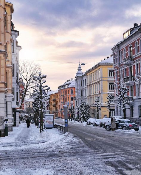 Snow Day Aesthetic, Oslo Winter, Travel Snow, Visit Oslo, Winter Pics, Citizen Of The World, Day Aesthetic, Winter Scenery, Winter Pictures