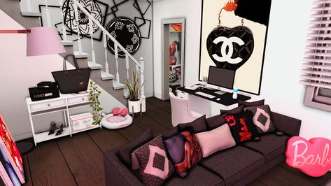 Townhomes | Patreon Sims 4 Mods House Decor Patreon, Sims 4 Active Jobs, Sims 4 Houses Without Packs, Xureila Sims 4 House, Townhome Sims 4, Sims 4 Urban Bedroom, Target Sims 4, Urban House Sims 4 Cc, Sims 4 Cc House Furnished