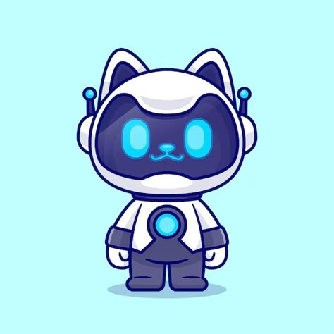 Catalyststuff | Freepik Robot Cat Drawing, Cat Character Illustration, Cat Mascot, Cute Robot, Robot Cat, Robot Cartoon, Cat Vector, Vector Icons Illustration, Technology Icon