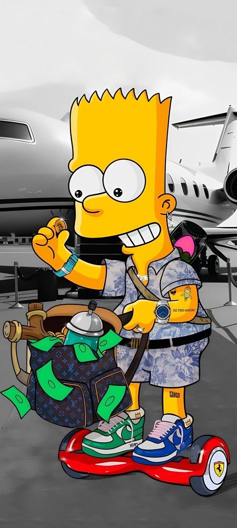 Really Cool Wallpapers, Bart Simpson Art, Simpson Wallpaper Iphone, Swag Wallpaper, Dope Cartoons, Iphone Wallpaper For Guys, Cartoon Character Tattoos, Simpsons Art, Anime Drawing Books