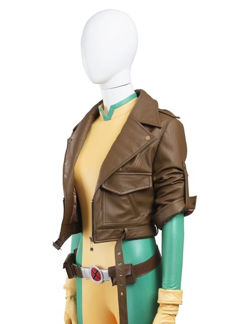 X-Men Rogue Anna Marie Halloween Cosplay Costume Brown Short Jacket - Magic Wardrobes Xmen Rogue Cosplay, Rouge Xmen, X Men Movie, Rogue Cosplay, Gothic Coat, Costumes For Halloween, Anna Marie, Steampunk Corset, Costume Inspo