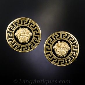 Large Gianni Versace Medusa Earrings Medusa Earrings, Versace Pendant, Versace Earrings, Accessorize Bags, Engagement Rings Couple, Diamond Pendants Designs, Versace Jewelry, Ear Clips, Dope Jewelry