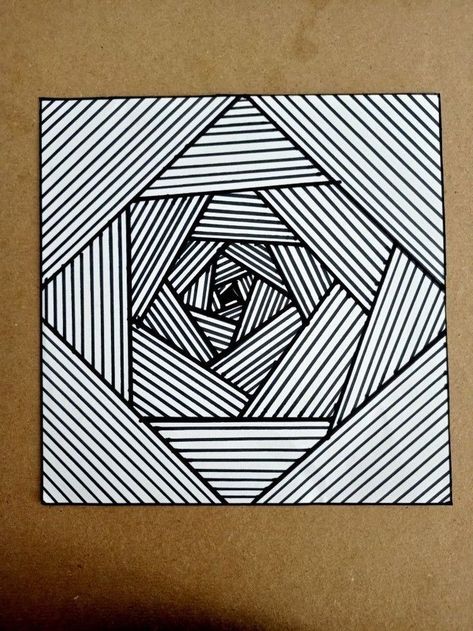 Drawing Ideas Geometric, Illusion Easy Drawings, Easy Illusion Art, Illusion Drawings Easy, Illusion Drawings, Canvas Painting Designs, Painting Designs, Illusion Art, Book Ideas